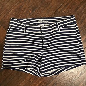 Old Navy Pixie Shorts, Size 8, Navy & White Stripes
